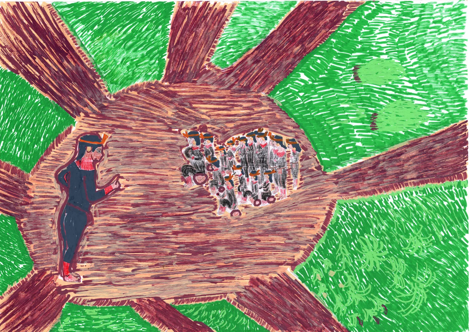 Desenho de Hélio Hawỳt